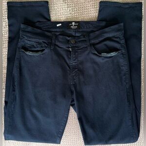7 For All Mankind Luxe Sport Select Slim Navy Stretch Pants Size 36 x 30👖
